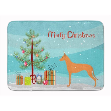 Carolines Treasures Pharaoh Hound Merry Christmas Tree Machine Washable Memory Foam Mat BB2906RUG